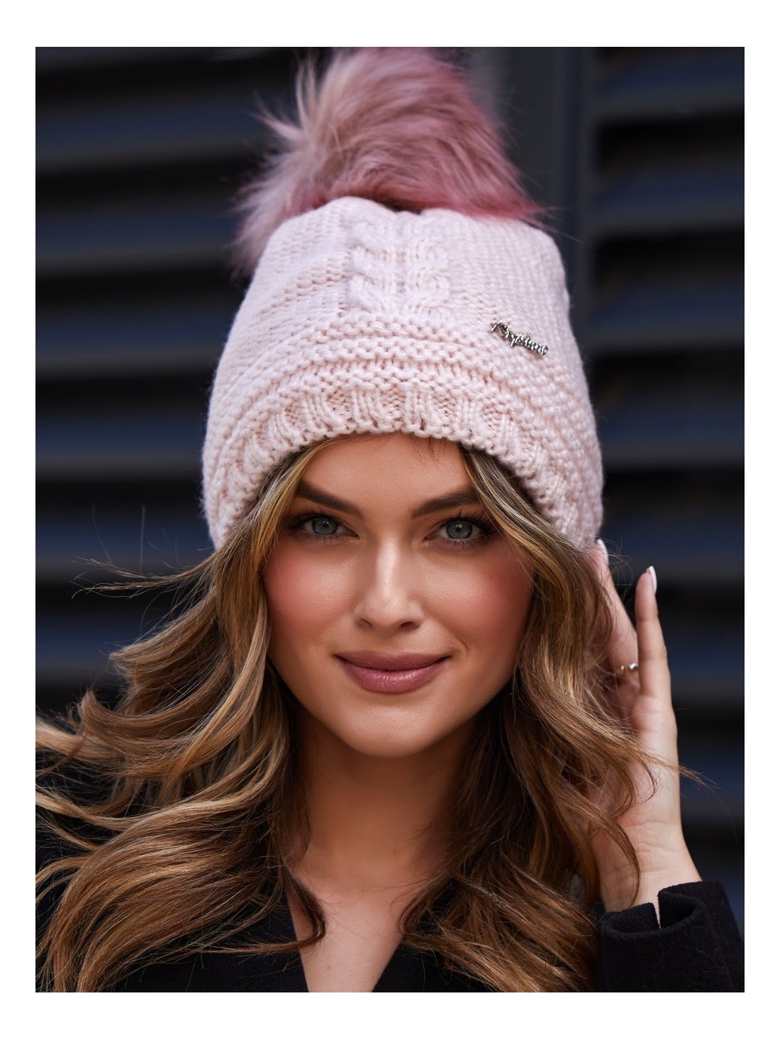 Light pink winter hat C10 - Online store - Boutique